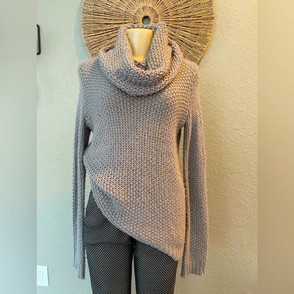 Grey Knit cowl neck sweater